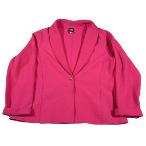 Eileen Fisher Pink Magental Wool Blend Blazer Women's L